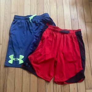 Under Armour Red and Navy Athletic Shorts Duo